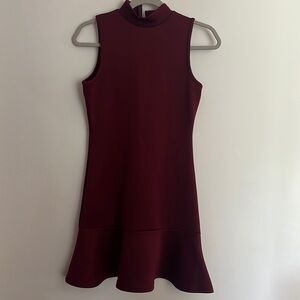 Maroon scuba fabric dress